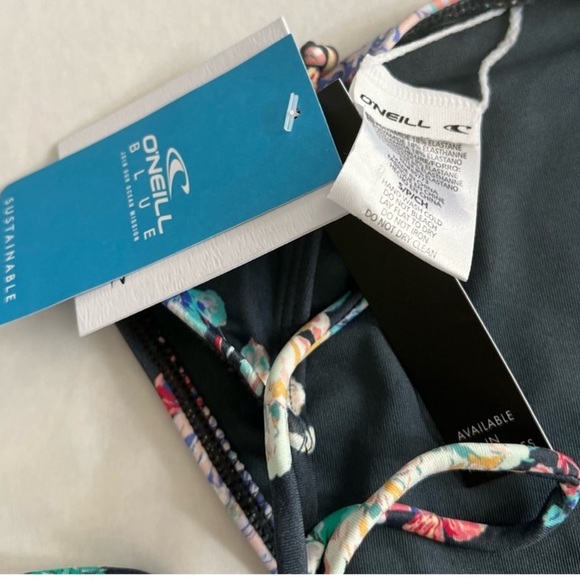NWT O’Neill 2 piece bikini set Stella floral set charcoal small - Picture 5 of 5